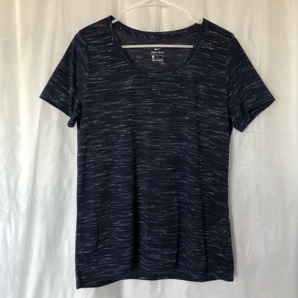 Nike Dri-Fit Scoop Neck Heathered Blue Tee